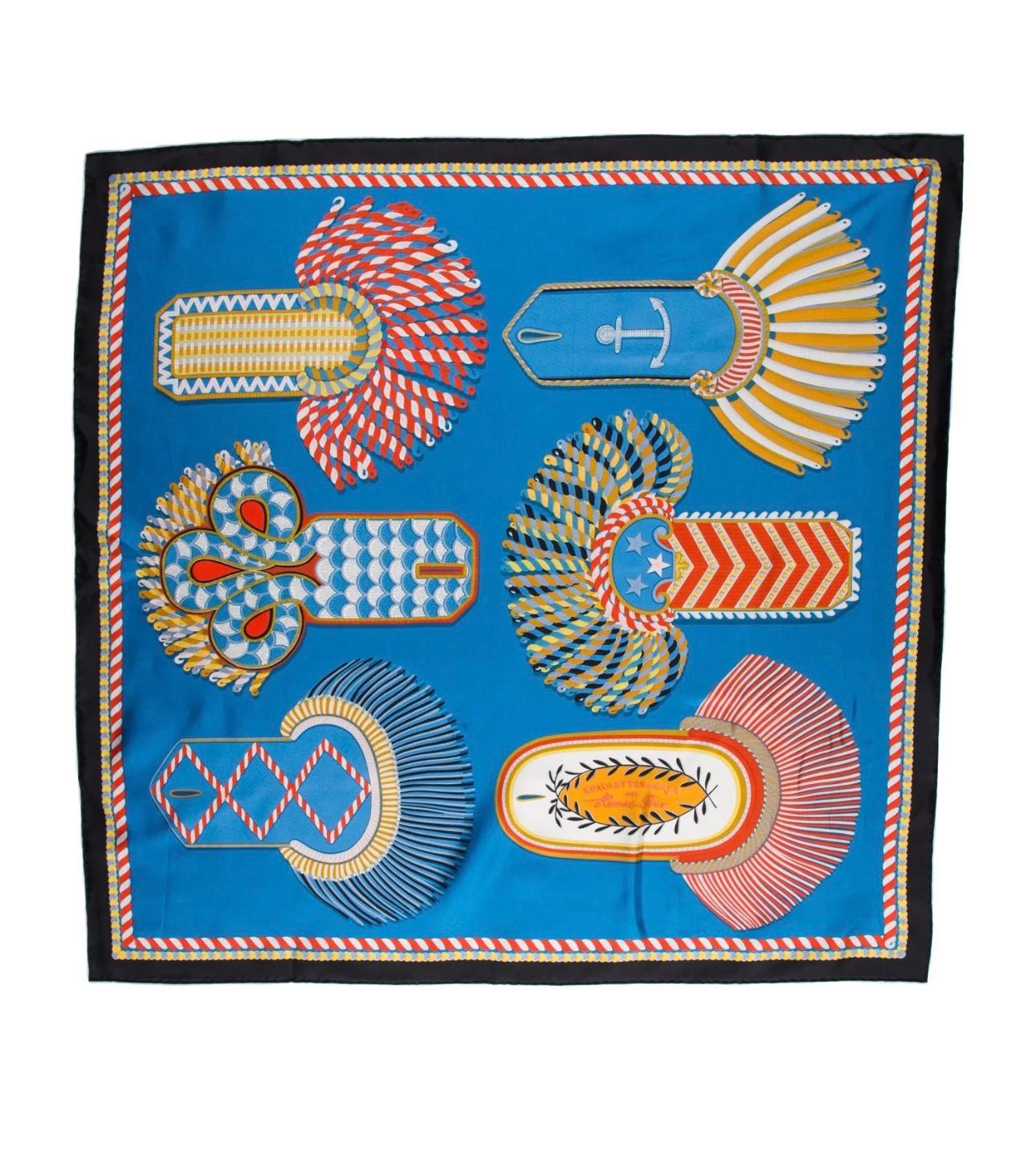 Hermes mavi twill eşarp