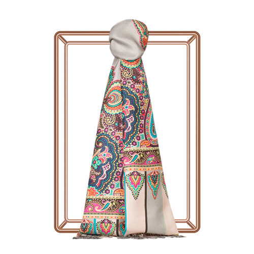 paisley desenli gümüş çerçeve